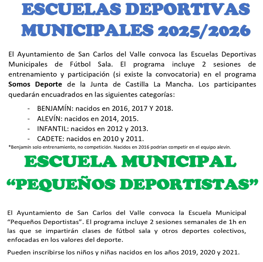 ESCUELAS DEPORTIVAS MUNICIPALES